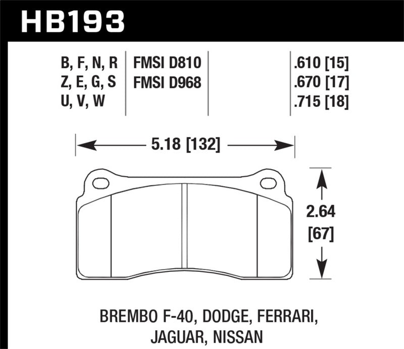 Hawk 09-11 Nissan GT-R HPS Street Rear Brake Pads