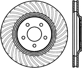 StopTech Power Slot 94-04 Ford Mustang Front Right Slotted CRYO Rotor