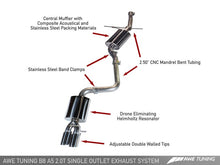 Load image into Gallery viewer, AWE Tuning Audi B8 A5 2.0T Touring Edition Single Outlet Exhaust - Polished Silver Tips