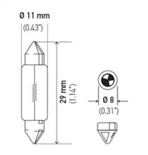 Load image into Gallery viewer, Hella Bulb 6428 12V 3W SV7-8 T2.25 8x28mm