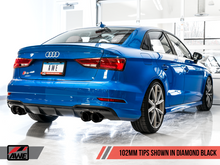Load image into Gallery viewer, AWE Tuning Audi 8V S3 SwitchPath Exhaust w/Diamond Black Tips 102mm